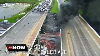 1 dead in fiery crash involving several vehicles on I-75 and Fowler Avenue