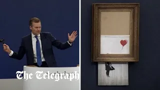Banksy's part-shredded artwork sells for £18.6m in record for artist