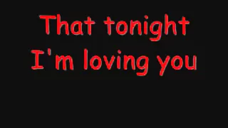 Enrique Iglasias - Tonight (I'm loving you) lyrics