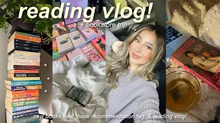 READING VLOG💭: bookstore trip, reading for 24 hours, new books, & book recommendation tag!