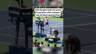 Rackets were flying after Nick Kyrgios lost in the US Open quarterfinals 😳