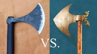 Axes heads and shields - should they be pointy or rounded?