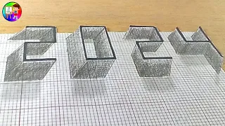 3D 2024 drawing on paper for beginners || easy 3d drawings for beginners || 3d drawing