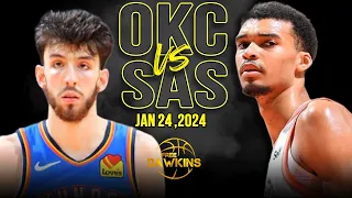 San Antonio Spurs vs OKC Thunder Full Game Highlights | January 24, 2024 | FreeDawkins