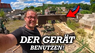 XXL BAUMSTAMM MIT EIGENBAU SÄGEWERK AUFTRENNEN!