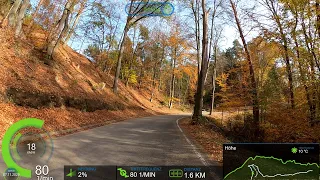 50 minute uncut Autumn🚴🏽‍♂️🍂🍁🌞 Indoor Cycling Workout with Cadence & Speed Display 4K