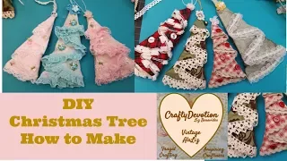 Diy 5 minute Crafts, Fabric Christmas Tree, ornament, lace tree, shabby chic lace fabric tree, decor