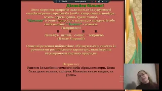 Дистанційний урок української мови 6 клас РМ Особливості будови опису природи