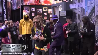 Larry Graham, Bootsy Collins, and TM Stevens jamming at 2011 NAMM