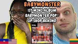 REACTION TO BABYMONSTER (베이비몬스터) - 1st MINI ALBUM [BABYMONS7ER] POP-UP STORE BEHIND