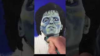 Michael Jackson Thriller #acrylicpainting #portraitpainting #fun #drawing #satisfying #painting