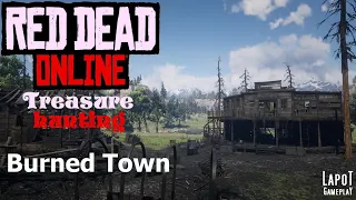 Red Dead Online. Treasure hunting. Burned Town / Карта сокровищ Сожженный город