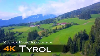 [4K] TYROL 🇦🇹 TIROL 2023  | 2 Hour Aerial Drone Relaxation & ambient piano 🎵 AUSTRIA OSTERREICH