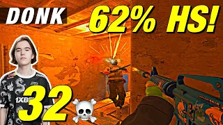 donk 17 year old talent INSANE 32 frags & 62% HS mirage POV!