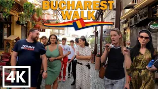 4k Walking Tour of Bucharest Old City Center, Romania- Paris of the East