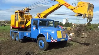 Lanový bagr Tatra 111, výměna prasklého lana.