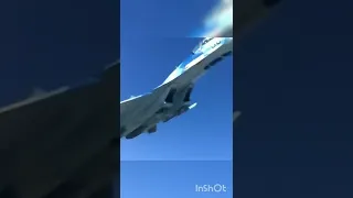 Ukrainian Su-27 dangerous low pass