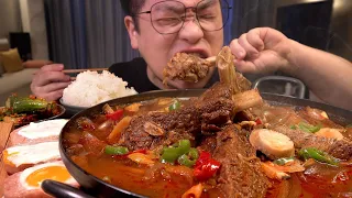 Today's menu is yukgaejang hot spicy meat stew mukbang Legend koreanfood eatingshow asmr k food