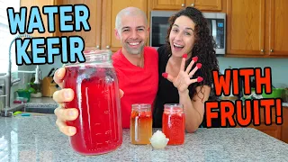 How to Make Fruit Water Kefir (Secondary Fermentation) - Raspberry Blueberry & Strawberry Recipes!