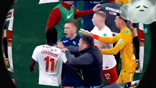 zenit spartak moscow fight 6 red card