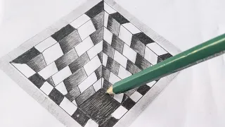 How to draw 3D rectangular shape | 3d drawing illusion | 3d drawing for beginners.