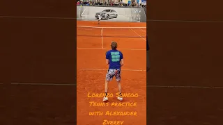 Lorenzo Sonego Tennis practice with Alexander Sascha Zverev #bmwopen #germany #deutschland #reels