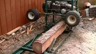 Home made sawmill from a old golf cart? works great. I can now afford to make furniture.