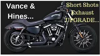 2017 Harley Iron 883 / Vance & Hines Short Shots...Before and After Sound...Awesome!!!