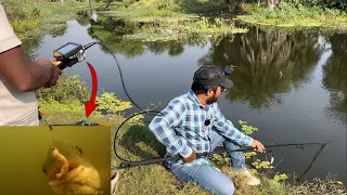 Underwater fishing Live🔴 || prawn fishing in the river