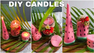 DIY Watermelon Inspired Candle | With Glass Jar And handmade Mold |Handmade Candles| [ DIY CANDLES]