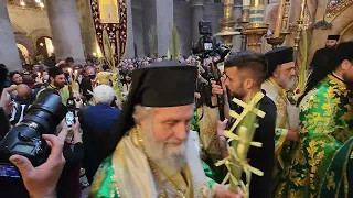 Greek Orthodox Palm Sunday Procession at Jesus' Tomb, Ch. of the Resurrection (Anastasis) Jerusalem