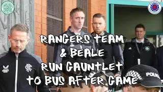 Rangers Team & Beale Run Gauntlet to Bus After Game - Celtic 3 - Rangers 2 - 8 April 2023