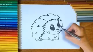 How To Draw a Hedgehog step by step for Kids