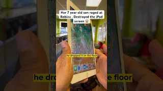 7 Year Old Kid Raged at Roblox and Destroyed His iPad 😱#shorts #apple #iphone #ios #android #fyp