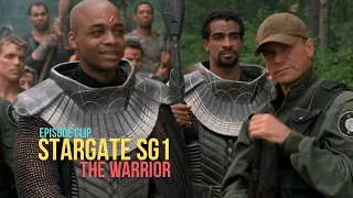 Jack compares a staff weapon to a P90 in the Stargate SG-1 episode "The Warrior" (S5 e18)