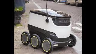 Robot food delivery . Доставка еды роботом .