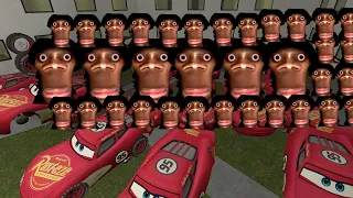 Hi my name is Family vs Too much Lightning mcqueen Nextbot gmod