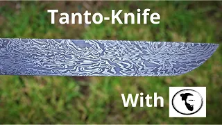 Making a Tanto-style knife with @BlackBeardProjects from Mosaic Damascus!!