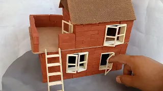 Two Floor Miniature House Model - How to make bricklaying mini house at home - design no 2