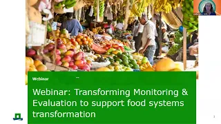 Webinar: Transforming Monitoring & Evaluation to support food systems transformation