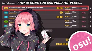 osu! but I try beating you AND your top play