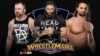 Seth Rollins vs dean ambrose vs Roman Reigns,triple threat Match, Wrestlemania41 | WWE 2k24 Gameplay