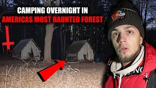 THE SCARIEST NIGHT OF OUR LIVES | CAMPING OVERNIGHT IN MOST HAUNTED FOREST (SKINWALKER FOREST)