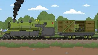 An armored train was ambushed - Cartoons about tanks