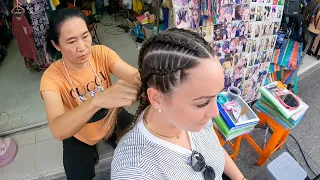 Thai braid my hair for USD$8 🇹🇭 *Street boxer braids* 👩