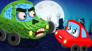 Zombie In The Dark | Little Red Car | Halloween Videos For Children | Kids Channel Cartoons