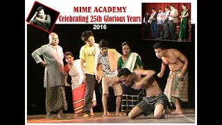 Mime acting funny scene to enjoy