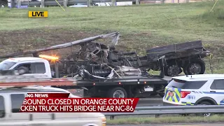 Deadly truck crash closes I-85 southbound in Orange County