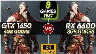 GTX 1650 vs RX 6600 | 8 Games Test | How Big The Difference | 2K - 1440P