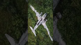 A crashed plane was found in deep jungle but its impossible to find out that its of which country😢😦🌟